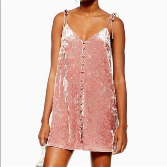 Topshop Velvet Mini Dress - Picture 1 of 9
